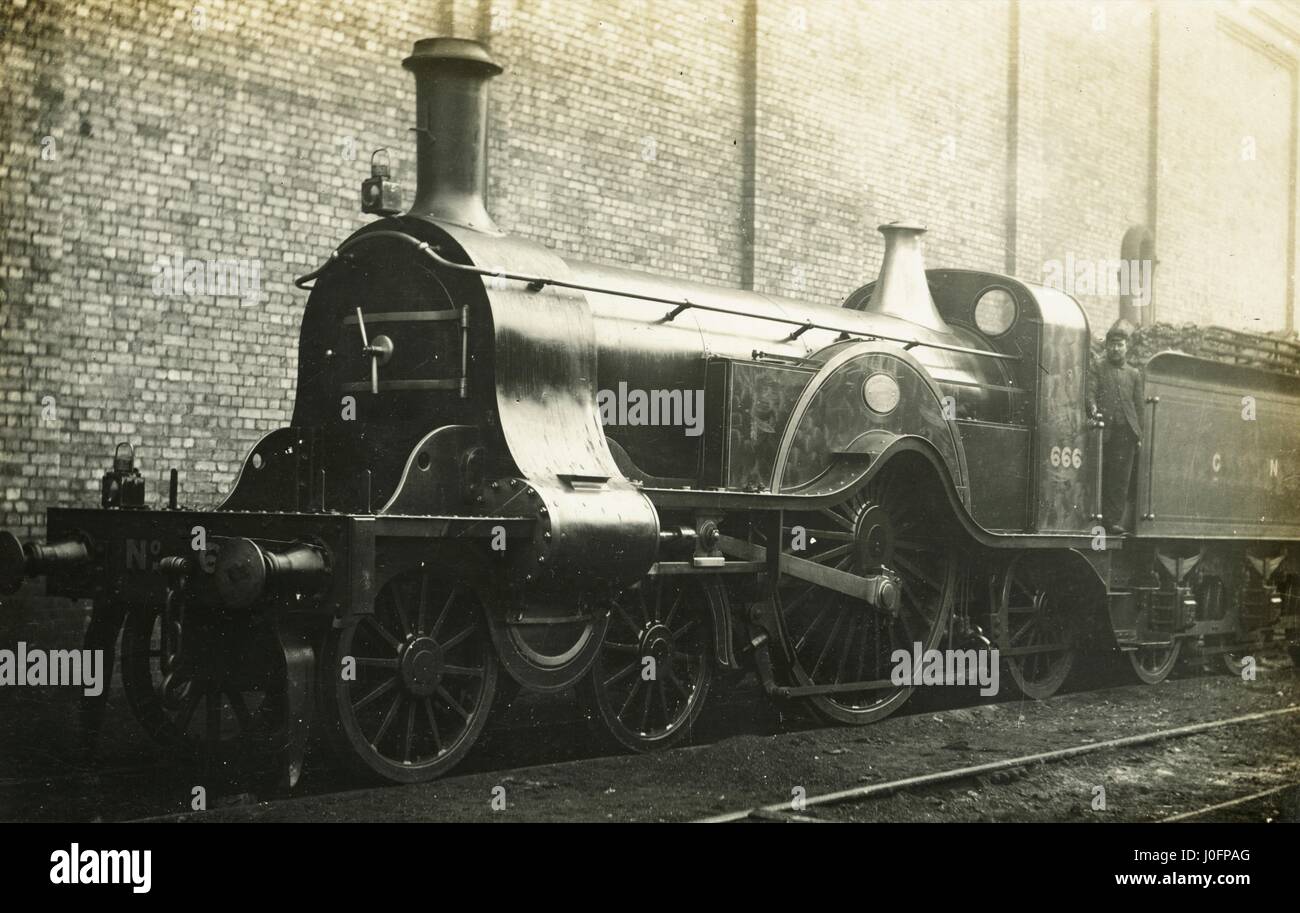 Lok keine 666: 4-2-4-Motor, "Nr. 1 Klasse" [Arthur Edward Chard Annotation, Eisenbahn Sammler] Stockfoto
