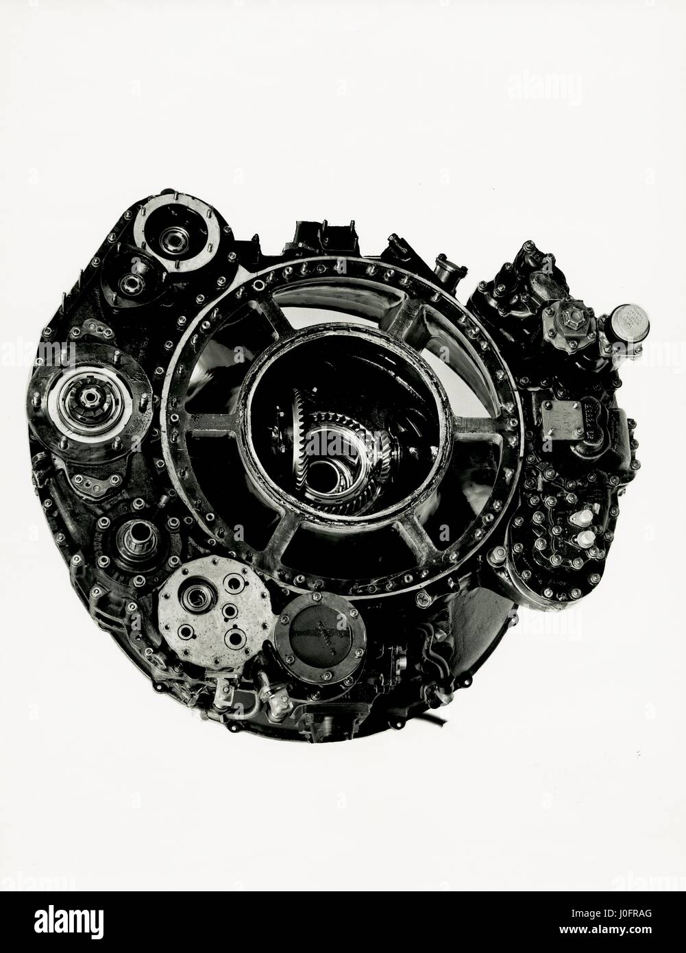 Napier Eland Motor, oben und unten Zubehör Laufwerke Stockfoto