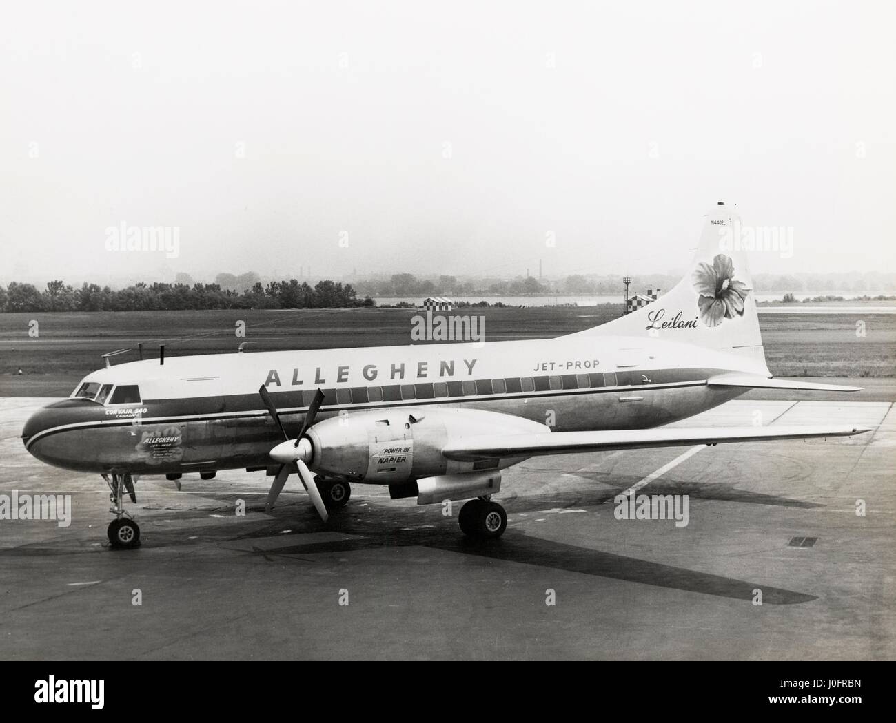 Allegheny Jet prop, die Convair 540 an Allegheny Airlines vermietet Stockfoto