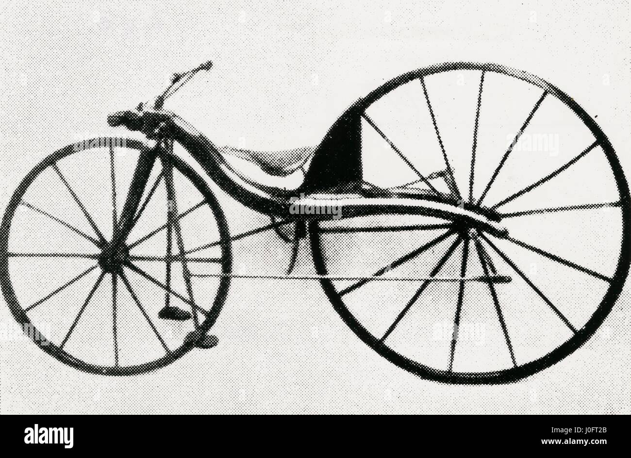 MacMillans Zyklus, die Pedale sind durch eine Reihe von Kurbeln und Hebel, um das Hinterrad angeschlossen Stockfoto