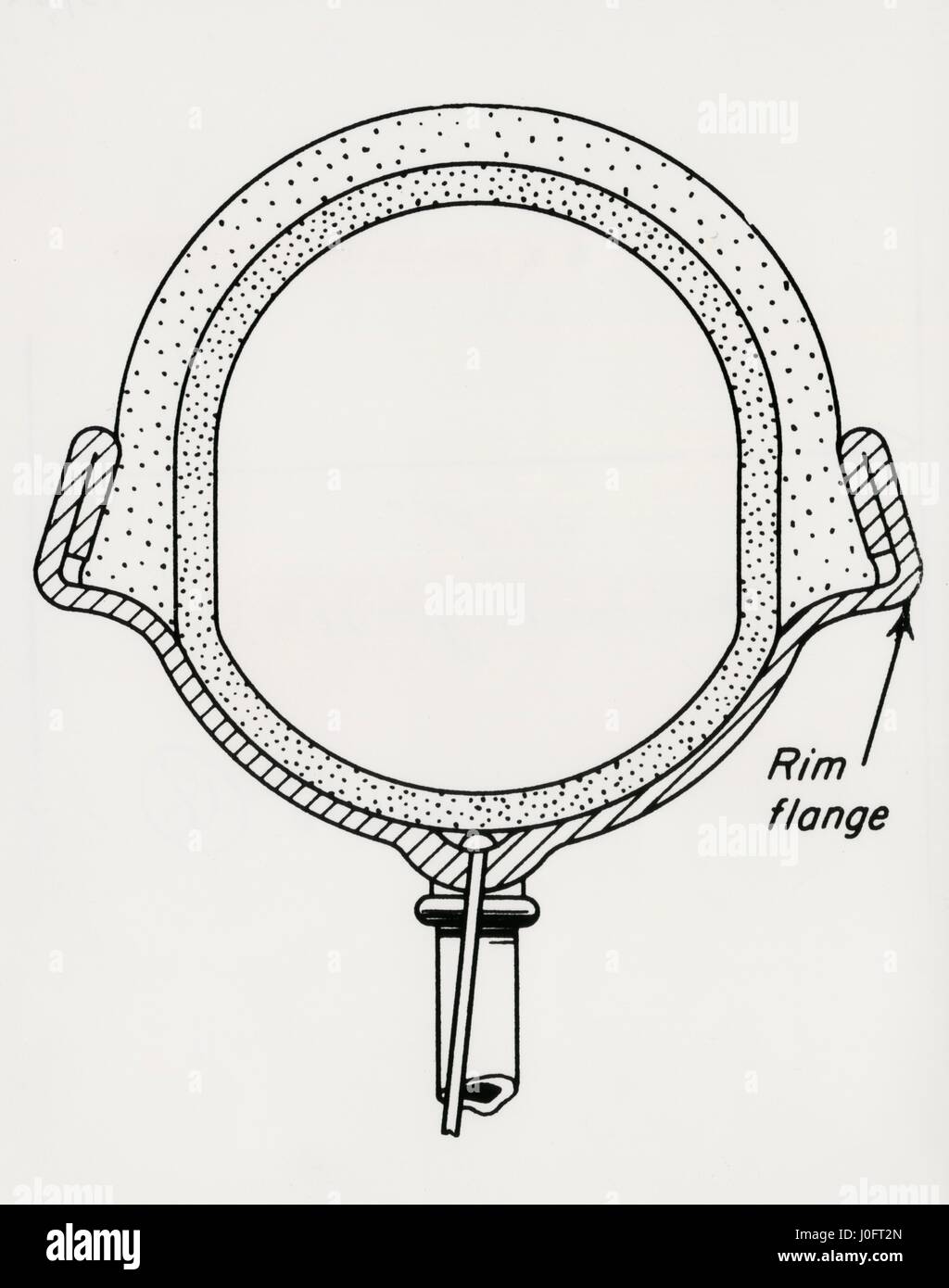 Schematische Darstellung einer Bartlett Felge Fahrradreifen Stockfoto