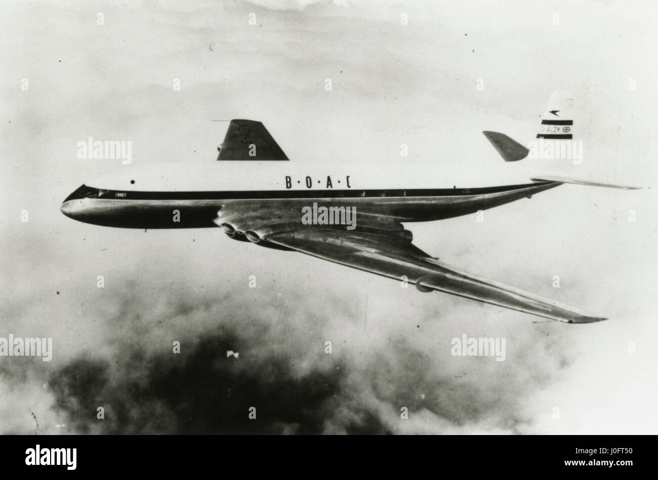 Der weltweit erste Passagier Fluggesellschaft BOAC Comet Verkehrsflugzeug Stockfoto