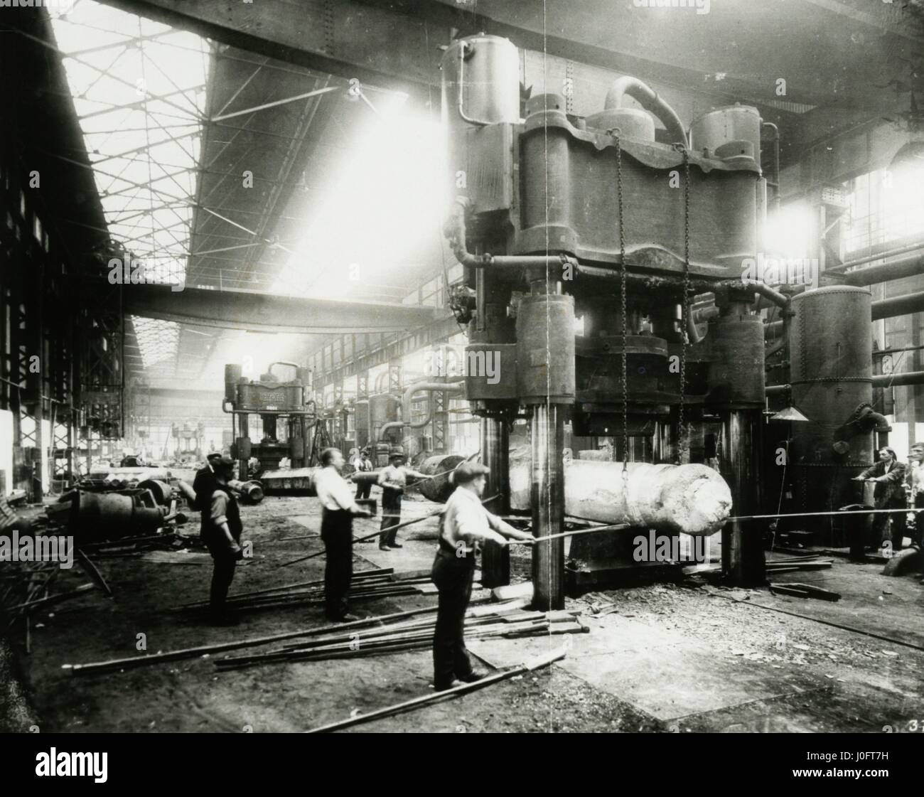 Schwere Schmiedestücke Presswerk, Hadfields Ltd, Sheffield Stockfoto