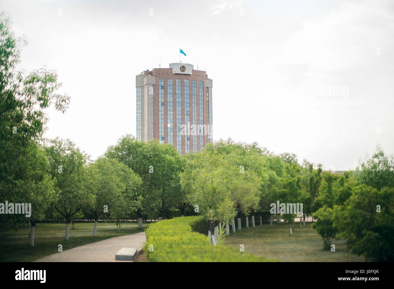 Das Gebäude des Ministeriums für innere Angelegenheiten der Republik Kasachstan. Foto in Astana. Stockfoto