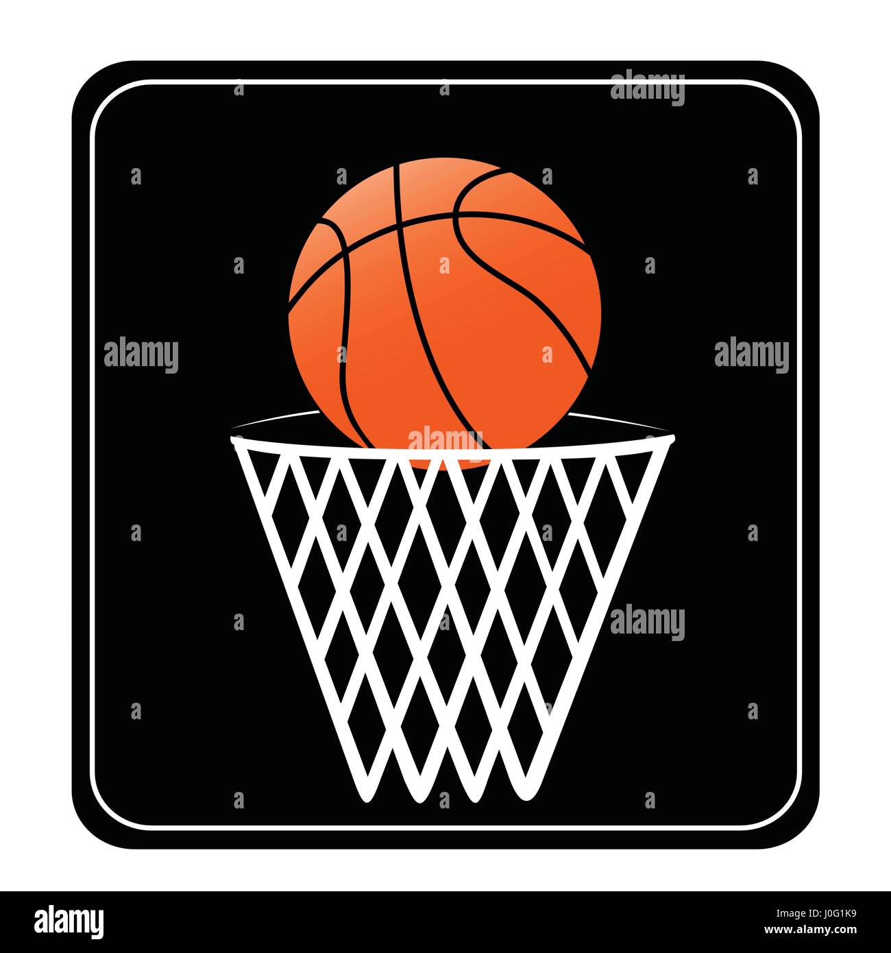 Basket Ball und weiß net und schwarz board Stock Vektor