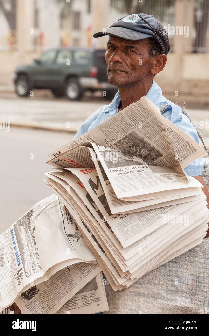 Zeitung Lieferanten, Havanna, Kuba Stockfoto