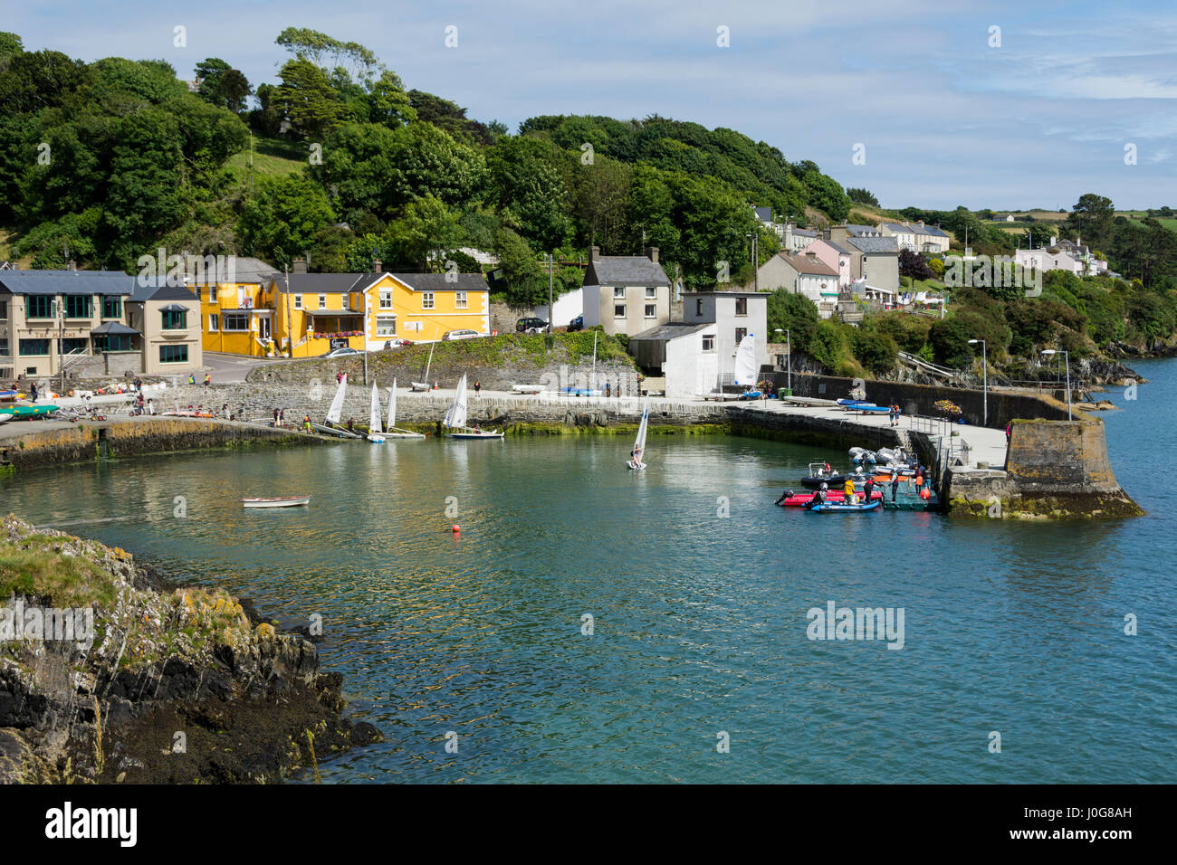 Die Anlegestelle am Dorf Glandore, County Cork, Irland Stockfoto