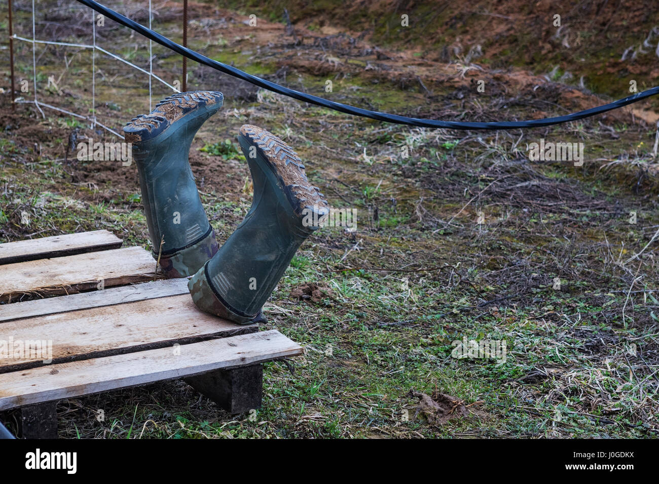 Gummischuhe. Stockfoto