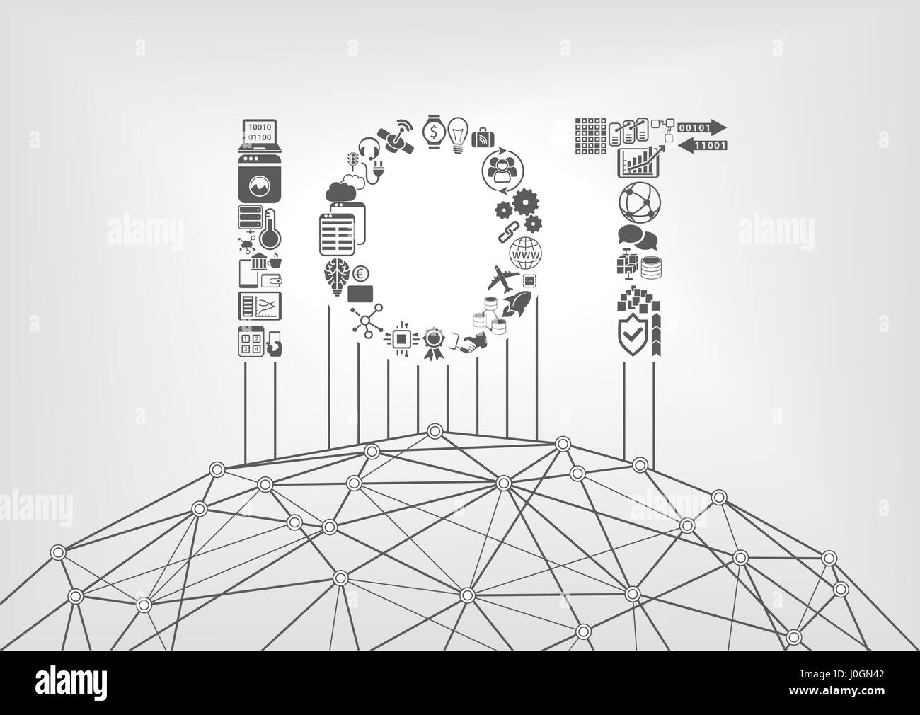 Internet der Dinge-Konzept mit IOT text Stock Vektor