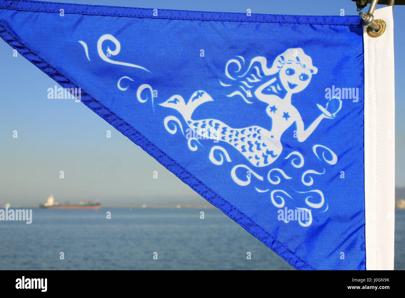 Freche Meerjungfrau Flagge Stockfoto