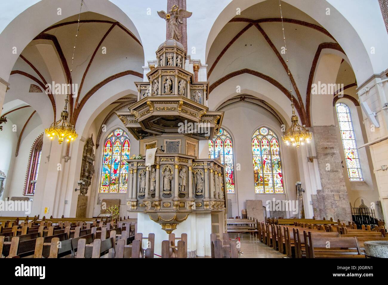 Innere der Dom zu Riga. Riga, Lettland. Stockfoto