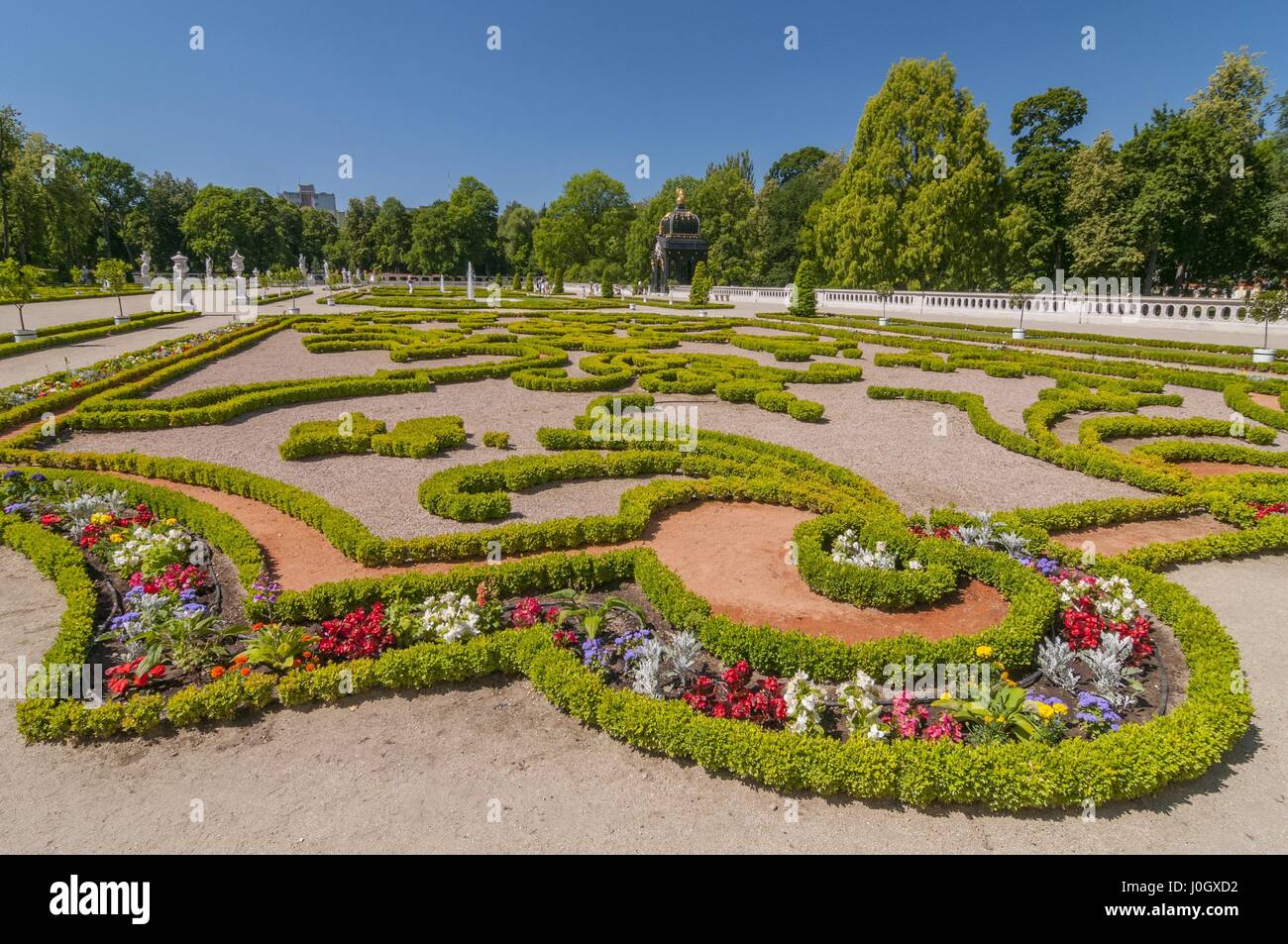 Gärten des Palais Branicki Komplex in Bialystok, Polen. Stockfoto