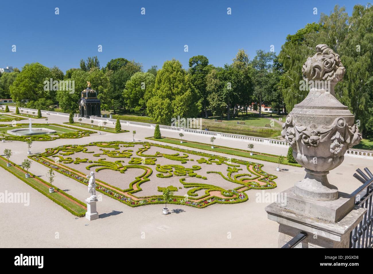 Gärten des Palais Branicki in Bialystok, Polen. Genannt das "Versailles des Nordens" und "polnische Versailles. Stockfoto
