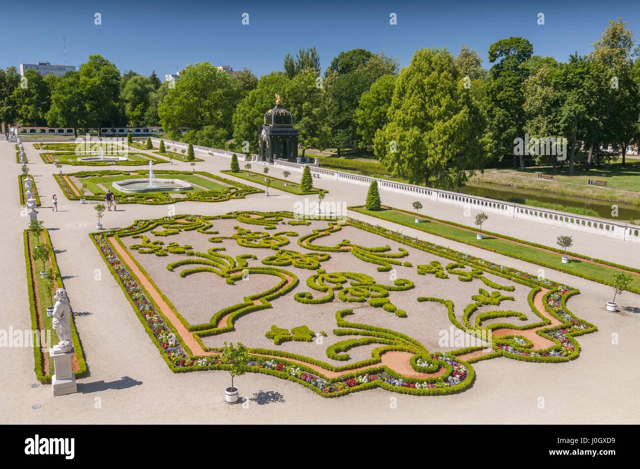 Gärten des Palais Branicki in Bialystok, Polen. Genannt das "Versailles des Nordens" und "polnische Versailles. Stockfoto