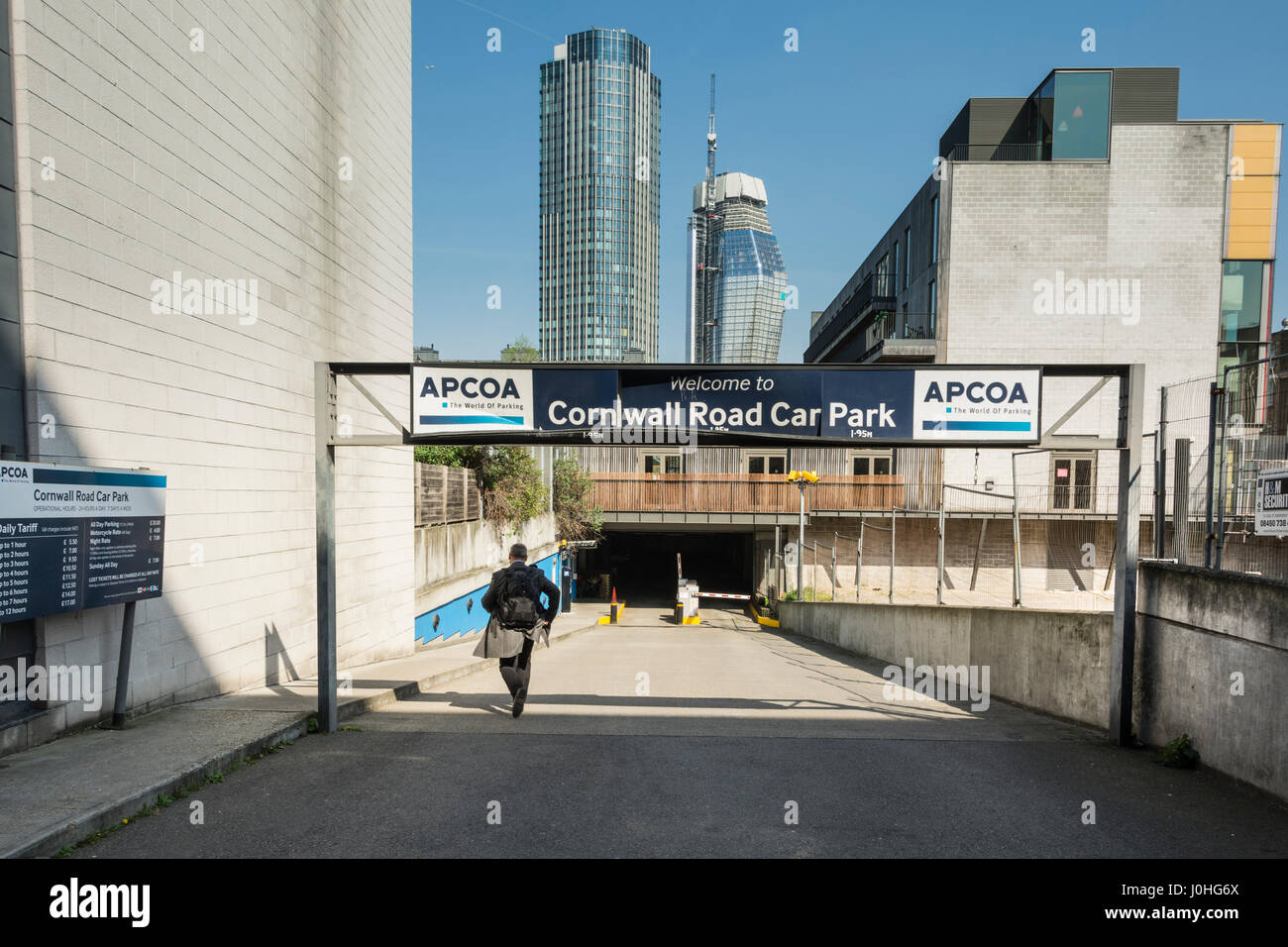 APCOA Cornwall Straße Parkplatz an der Londoner South Bank Stockfoto