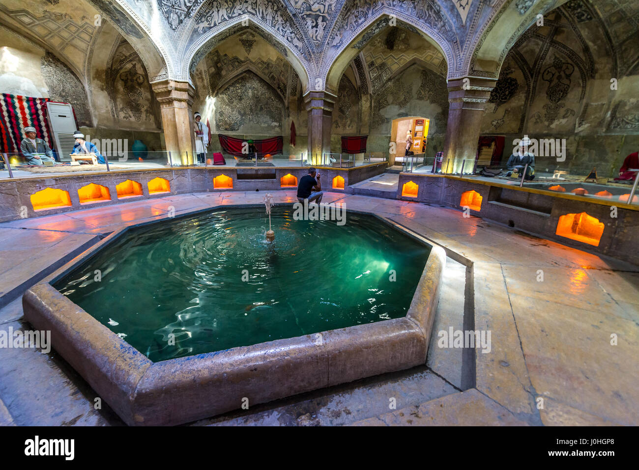 Haupthalle des alten öffentlichen Bädern Vakil Bad genannt, in Shiraz, Hauptstadt der Provinz Fars im Iran Stockfoto