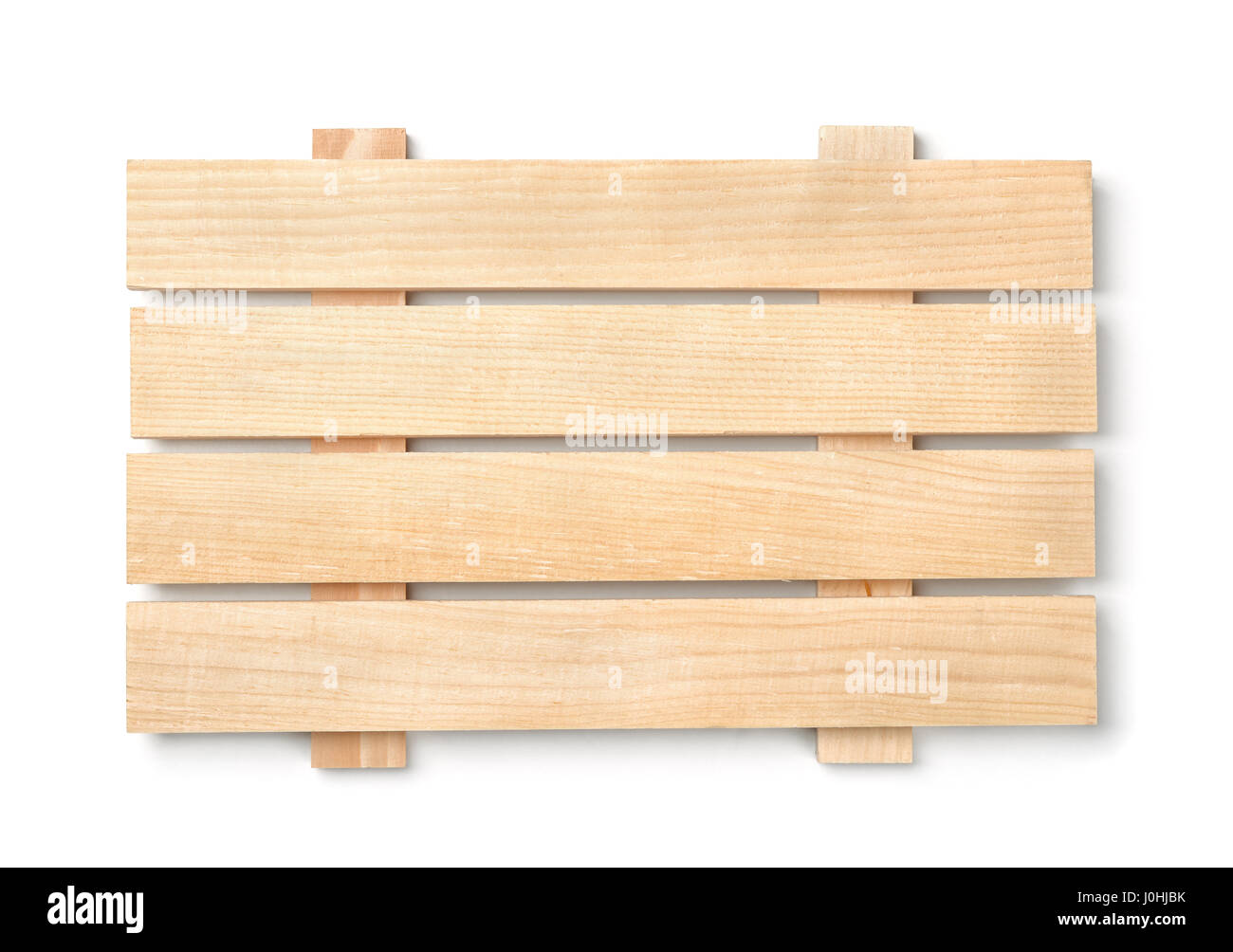Holz Lattenrost Plank Board isoliert auf weiss Stockfoto