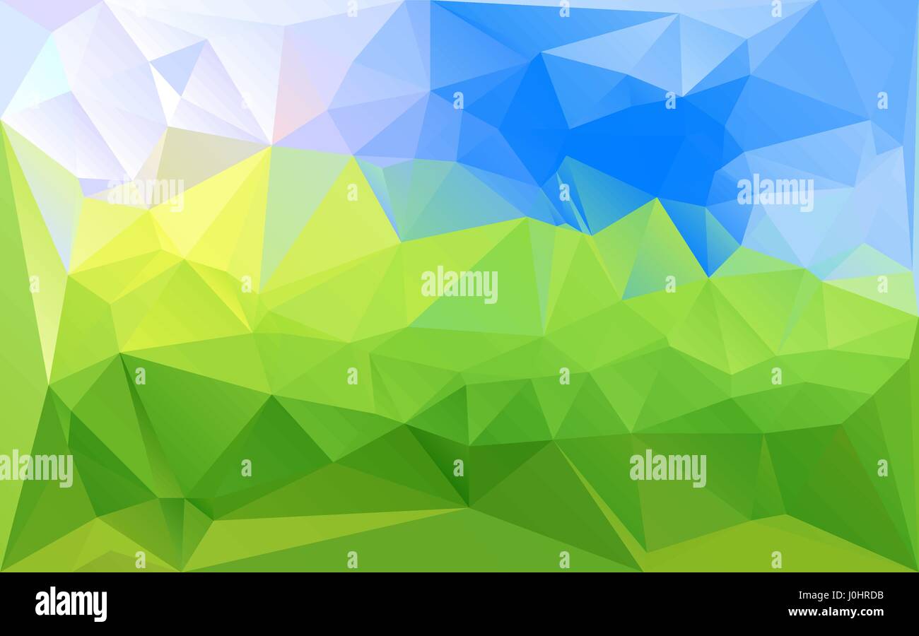 Mosaik grün blau abstrakt Vektor Hintergrund. Low-Poly-Textur futuristischen Stil helle Muster. Horizontale Anordnung gradient Polygone. Stock Vektor