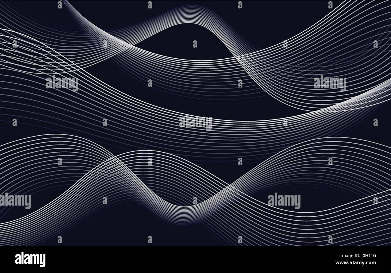 Abstrakte dunkelblaue Farbe Wellenlinien Hintergrund isoliert, Kurven Hintergrund-Vektor-illustration Stock Vektor
