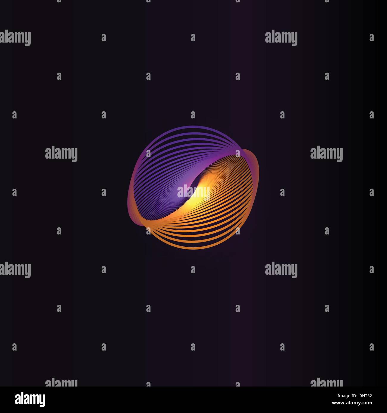 Isolierte abstrakt bunt Runde Form Logo, Raum Element, Wirbel-Logo, Planeten-Symbol auf schwarzem Hintergrund Vektor-illustration Stock Vektor