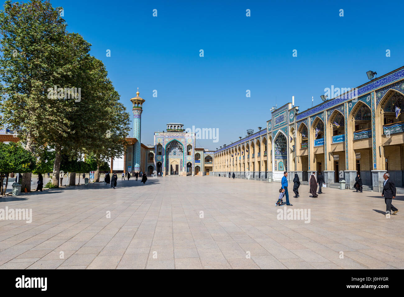 Moschee und Mausoleum von Shah Cheragh in Shiraz, Hauptstadt der Provinz Fars im Iran Stockfoto