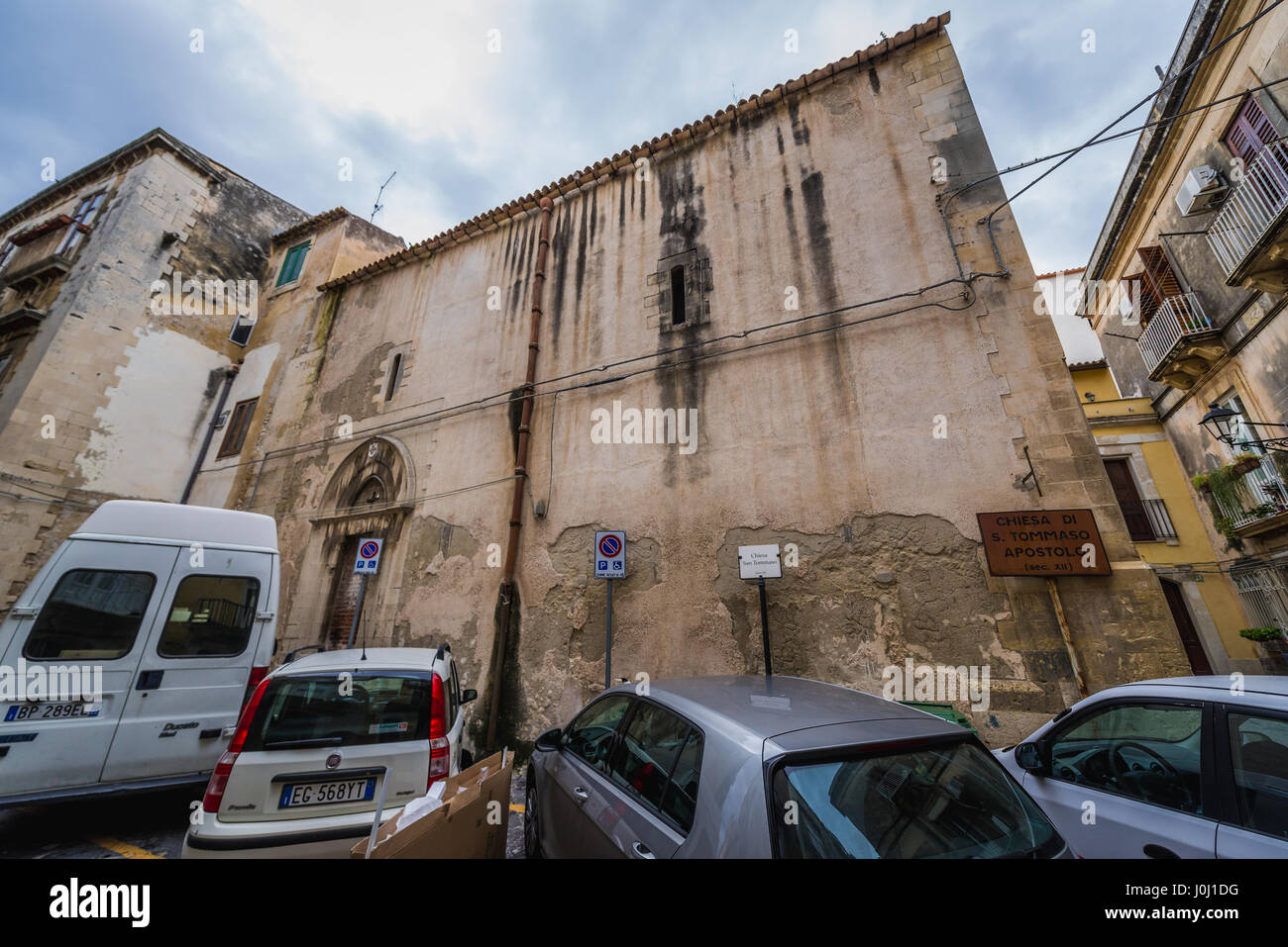Chiesa di San Tommaso Apostolo (Kirche des Heiligen Thomas der Apostel) auf der Insel Ortygia, historischen Teil der Stadt Syrakus, Südostecke des i Stockfoto