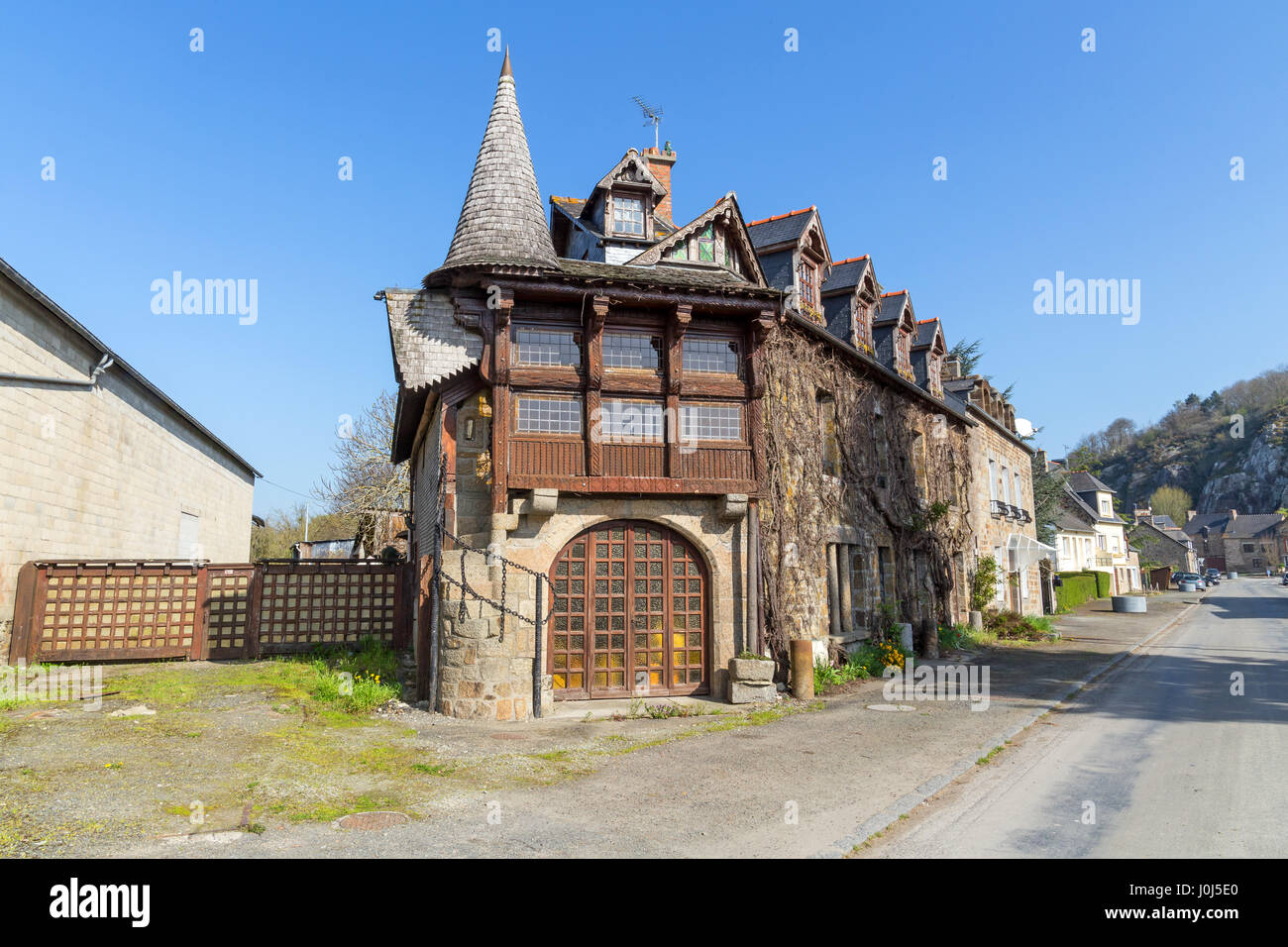 Fachwerkhaus in Mont-Dol, Bretagne, Frankreich. Stockfoto