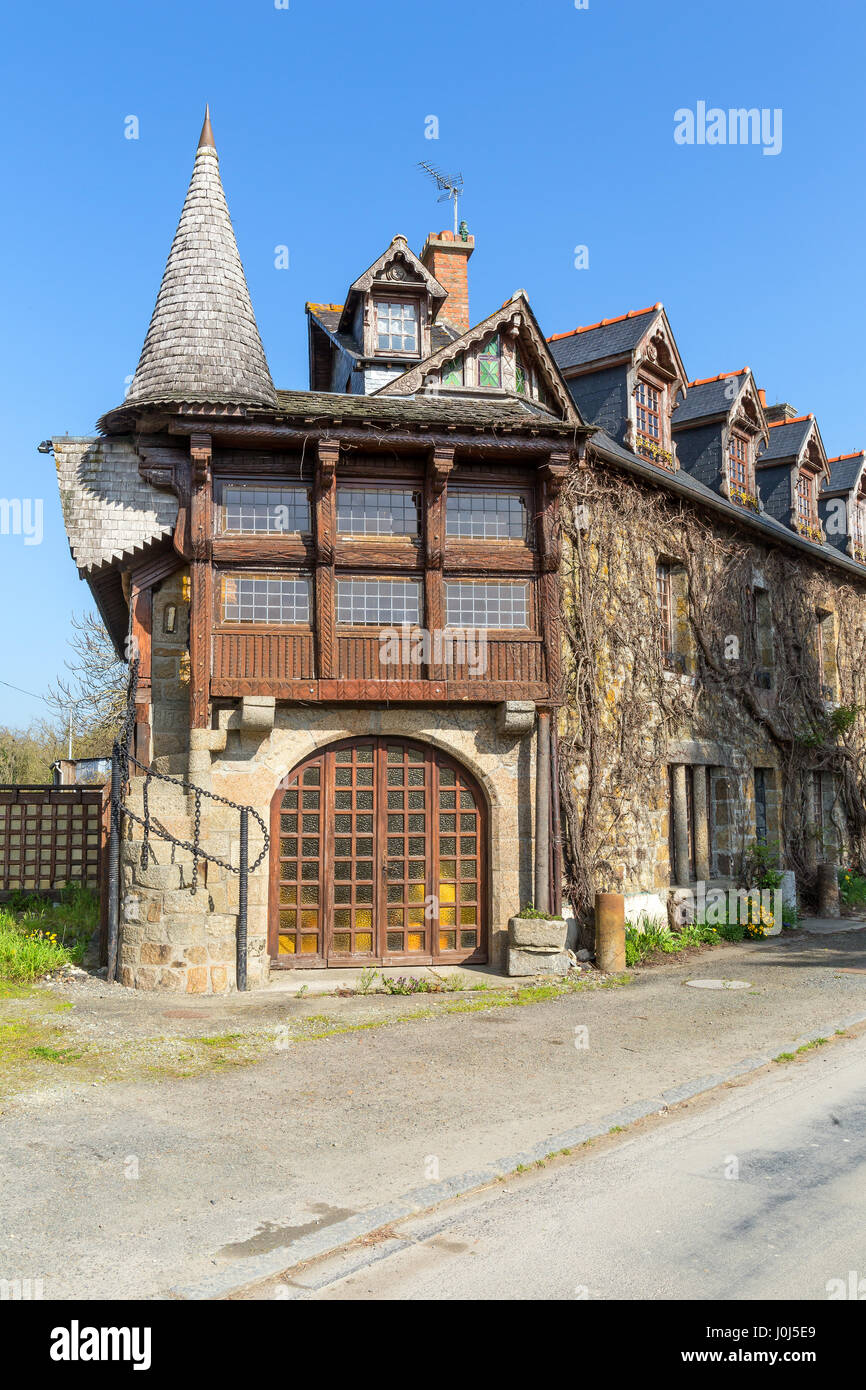 Fachwerkhaus in Mont-Dol, Bretagne, Frankreich. Stockfoto