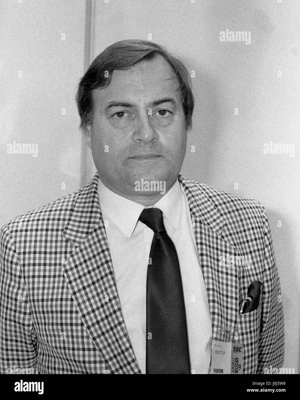 John Prescott, Schatten Staatssekretär für Transport und Labour Partei Parlamentsmitglied für Kingston upon Hull East, besucht die Gewerkschaft-Kongreß in Blackpool, England am 4. September 1989. Stockfoto