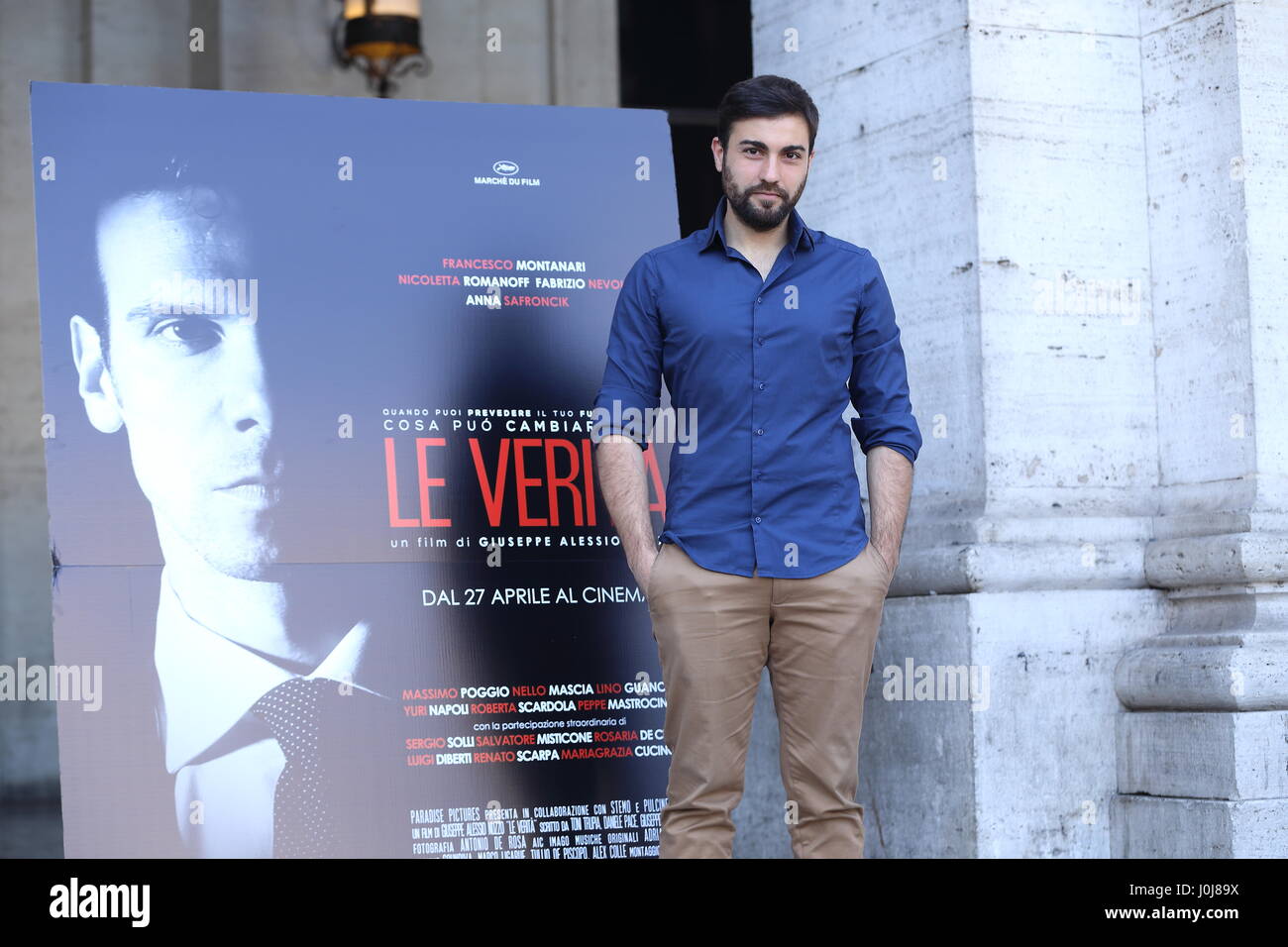 Rom, Italien. 13. April 2017. Italienischer Schauspieler Yuri Napoli beim Fototermin des italienischen Film "Le Verità" Credit: Matteo Nardone/Pacific Press/Alamy Live News Stockfoto