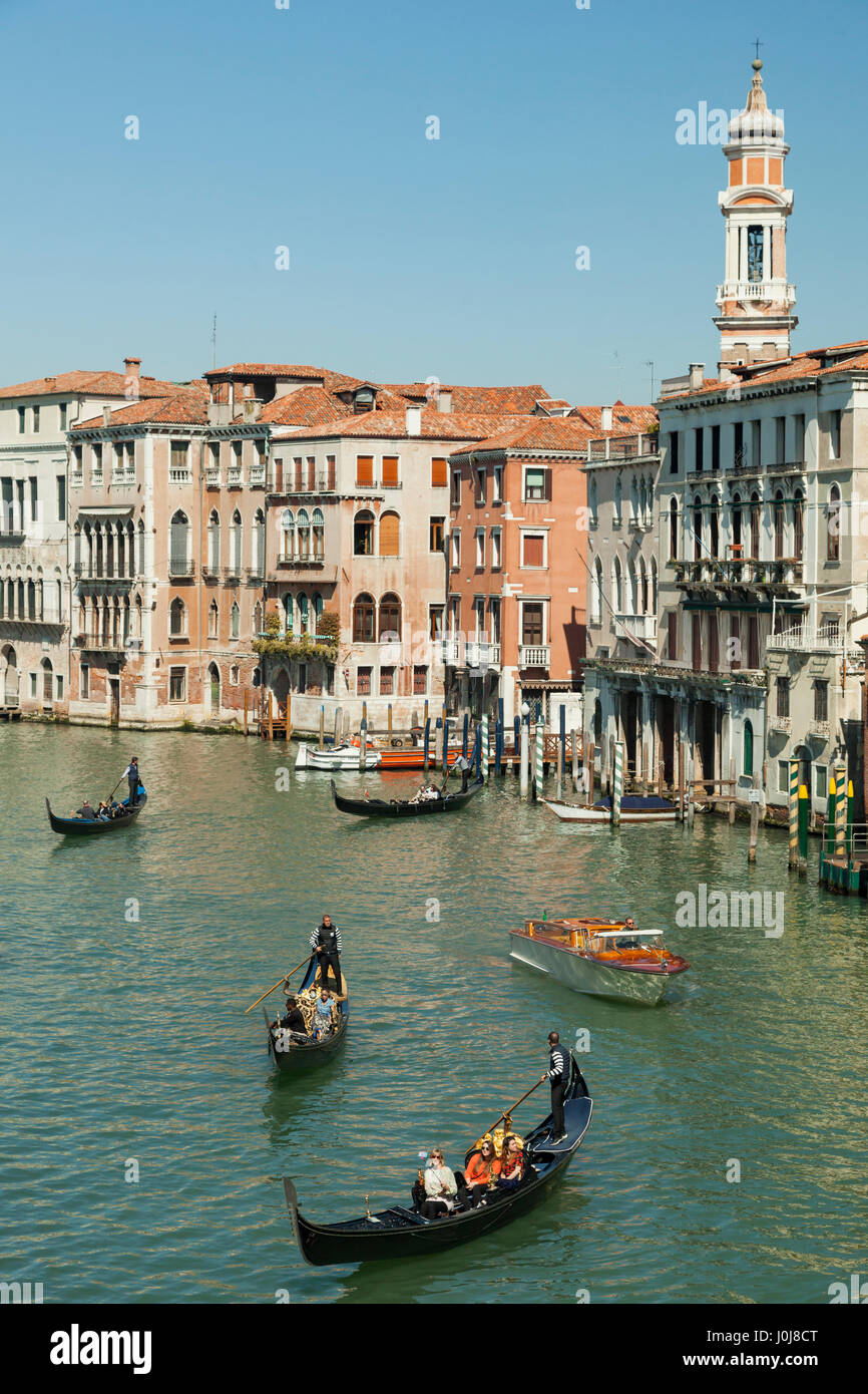 Frühling-Nachmittag am Canal Grande in Venedig, Italien. Stockfoto
