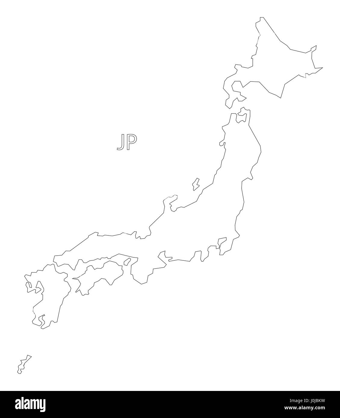 Japan Umriss Silhouette Karte Abbildung Stock Vektor