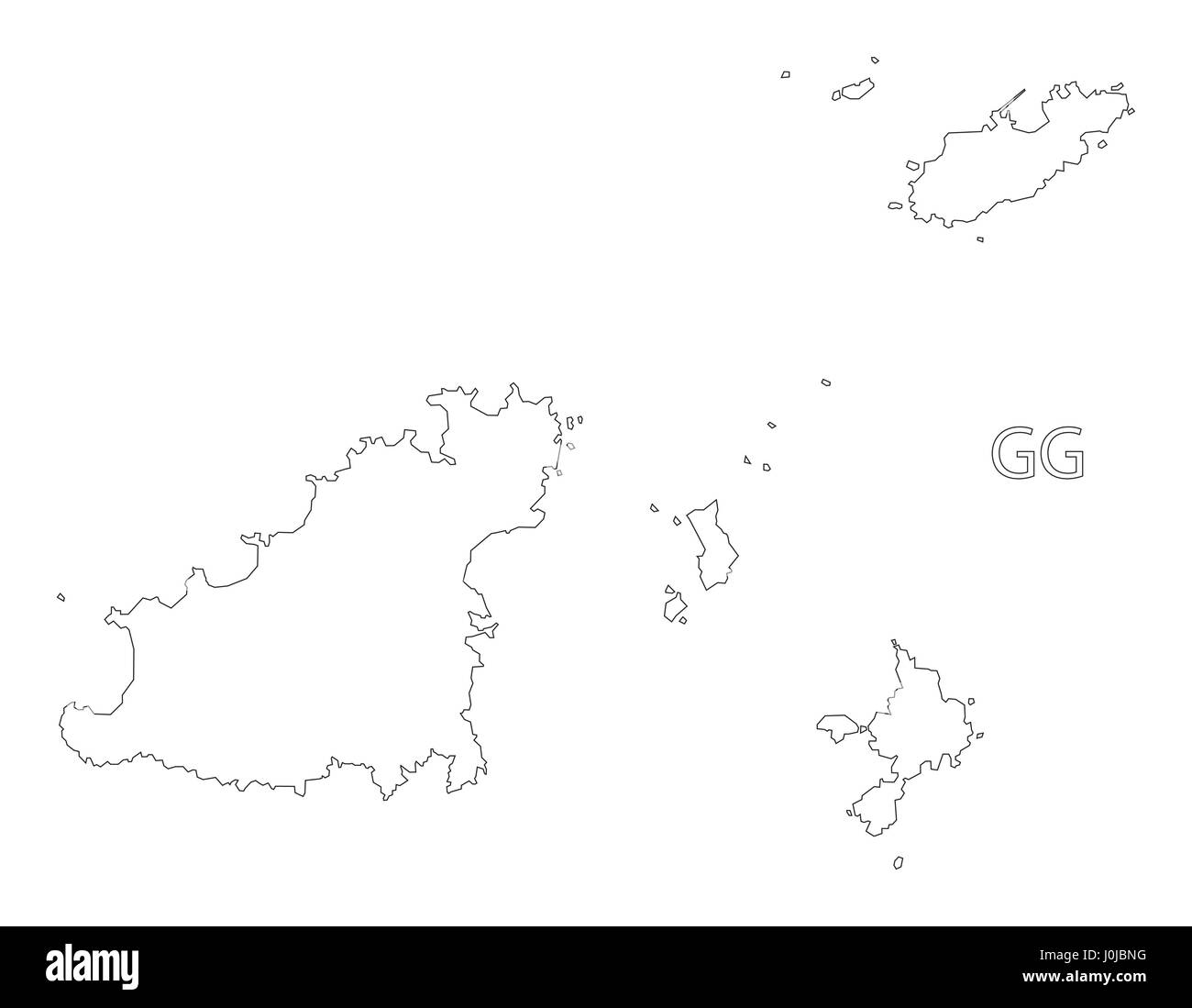 Guernsey Umriss Silhouette Karte Abbildung Stock Vektor