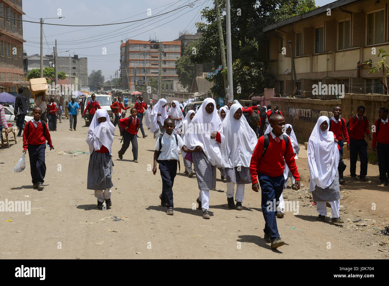 Kenia, Nairobi, Flüchtlinge aus Somalia in vorstädtischen Eastleigh auch genannt Little Mogadischu durch große somalische Bevölkerung / KENIA, Nairobi, Stadtteil Ost-Leigh der Durch Seinen Hohen Anteil einer Somalischen Fluechtlingen Auch Klein Mogadischu dimmed Wird Stockfoto