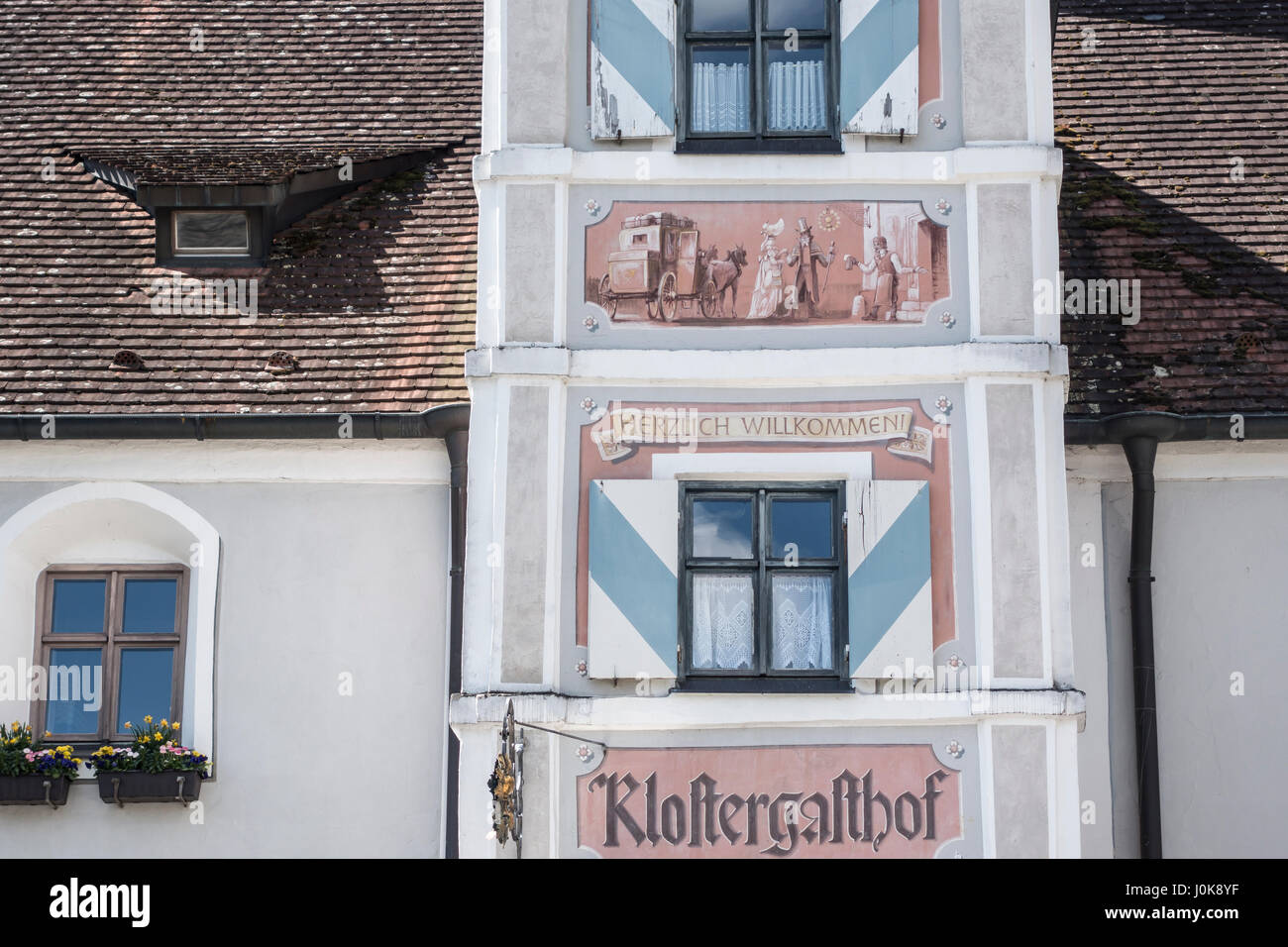 Äußere Klostergasthof Andechs, Bayern, Deutschland. Stockfoto