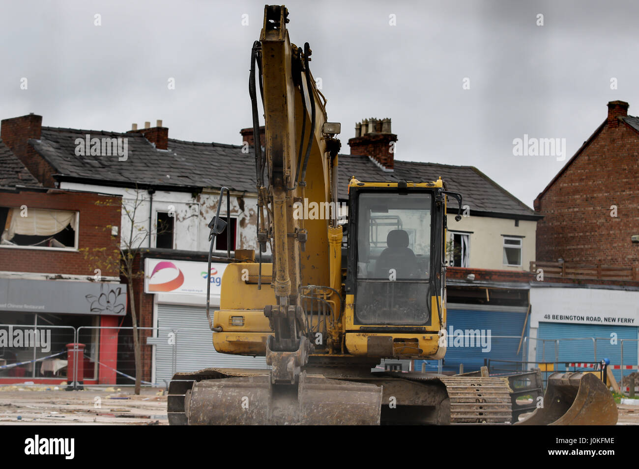 Nachwirkungen der Gasexplosion in Wirral, England Stockfoto