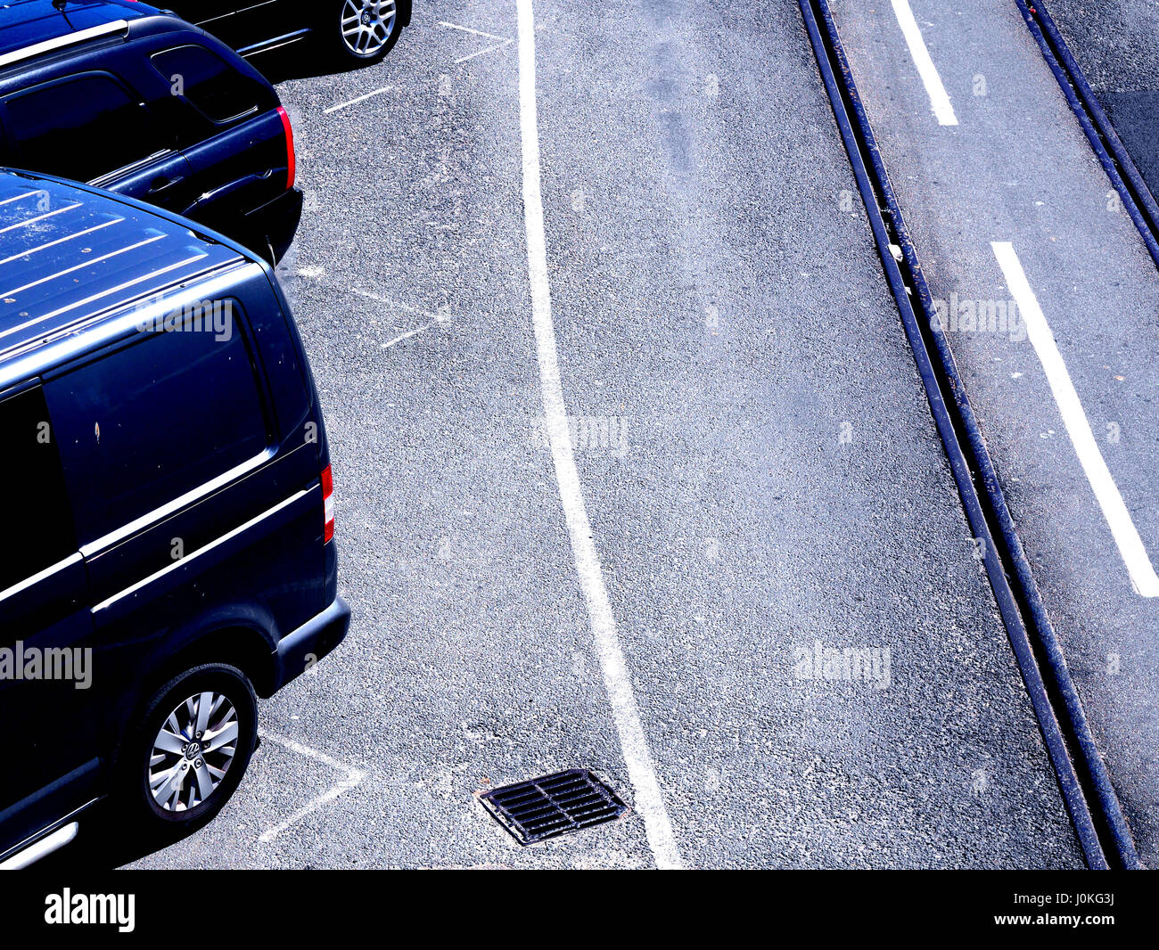 Straßenmarkierungen Stockfoto