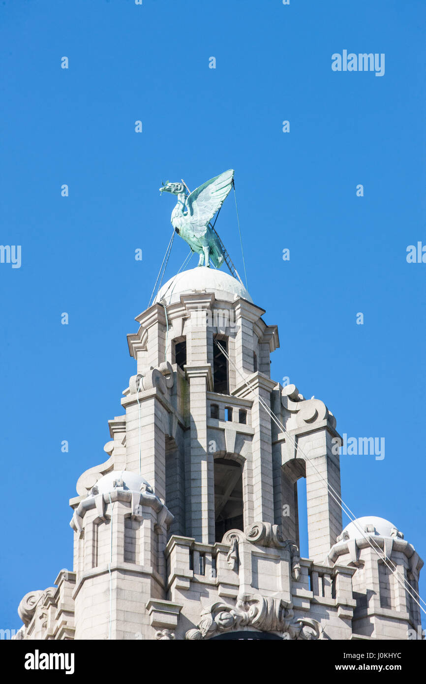 Royal Liver Building, Liver Birds, Uhr, St Georges kennzeichnen, Liverpool, Merseyside, England, UNESCO, Weltkulturerbe-Stadt, Stadt, Nord, Nord, England, Englisch, UK. Stockfoto