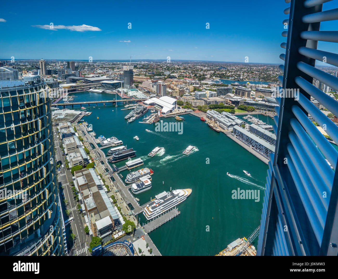 Australien, New South Wales, Sydney, Blick auf Darling Harbour von zwei internationalen Türme, Barangaroo Stockfoto