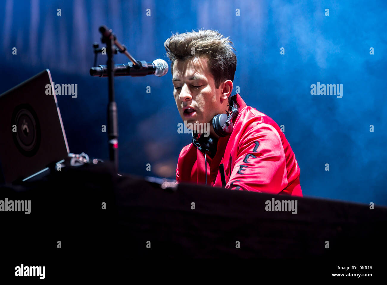 MADRID - SEP 10: Mark Ronson (berühmter Musiker, DJ, Sänger, Songwriter und Musikproduzent) führen im Konzert beim Dcode Music Festival am 10. September Stockfoto