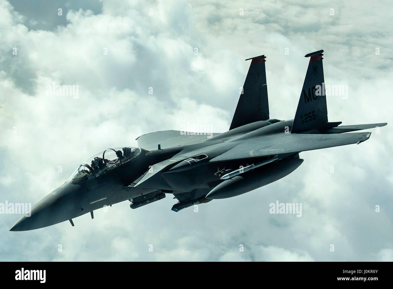 F-15E Strike Eagle Kampfjet Flugzeug Stockfoto