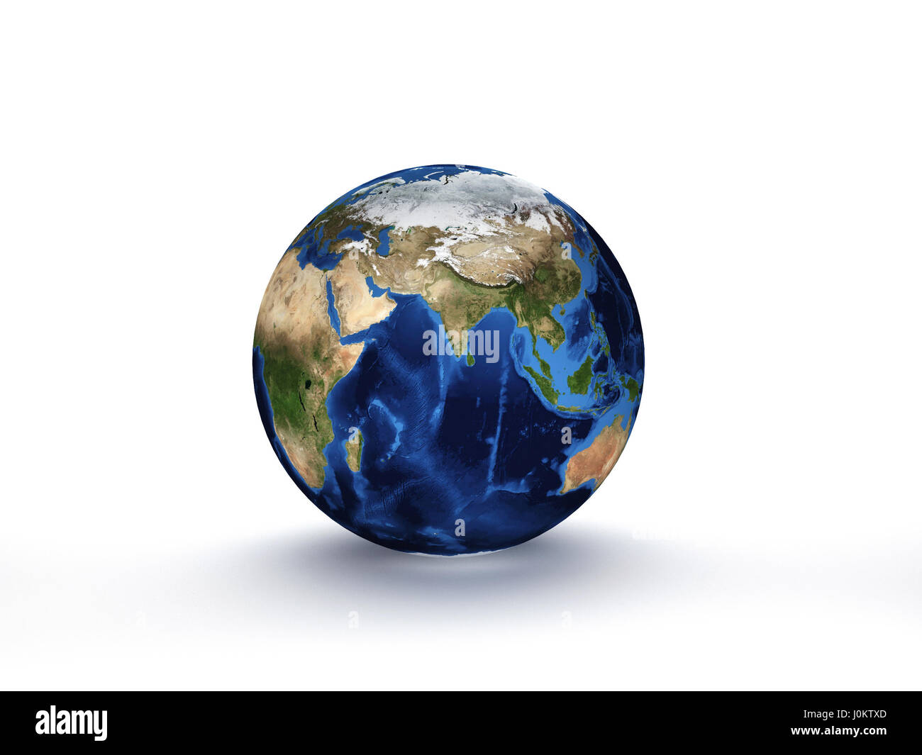3D Rendering Planetenerde, Globus Modell isoliert auf weiße Elemente dieses Bildes, eingerichtet von der NASA Stockfoto
