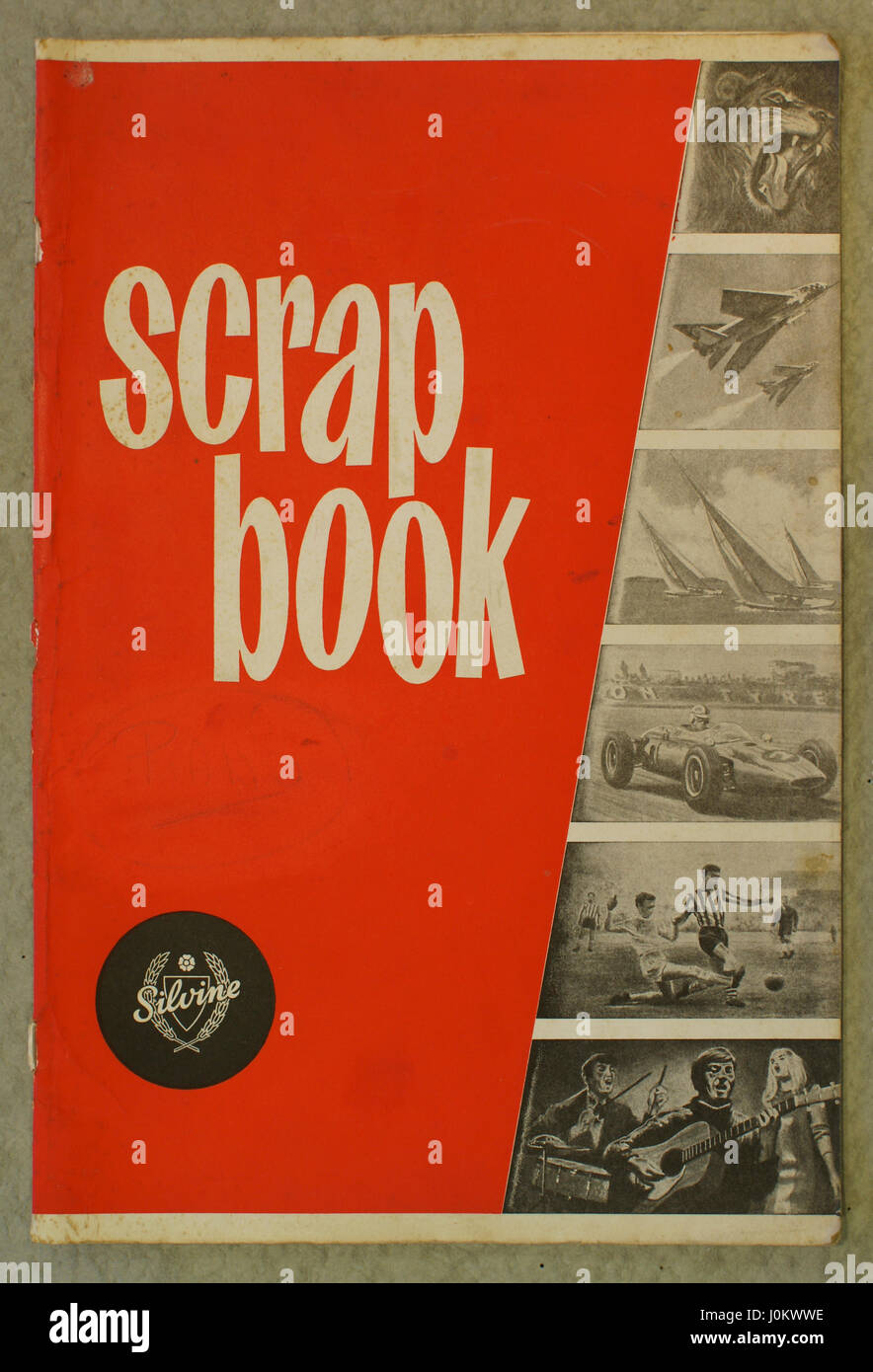 Scrapbook Abdeckung aus den 1960er Jahren Stockfoto