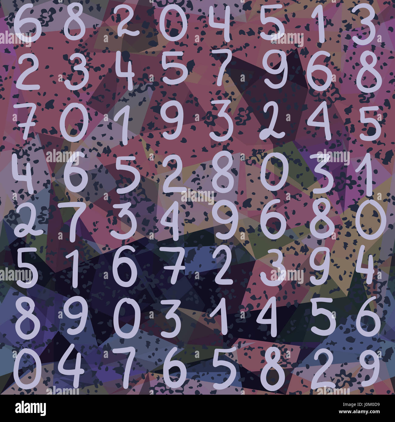 Nahtlose Muster. Zahlen und Grunge Texturen auf geometrischen Hintergrund. Bunte Dekoration design Stockfoto
