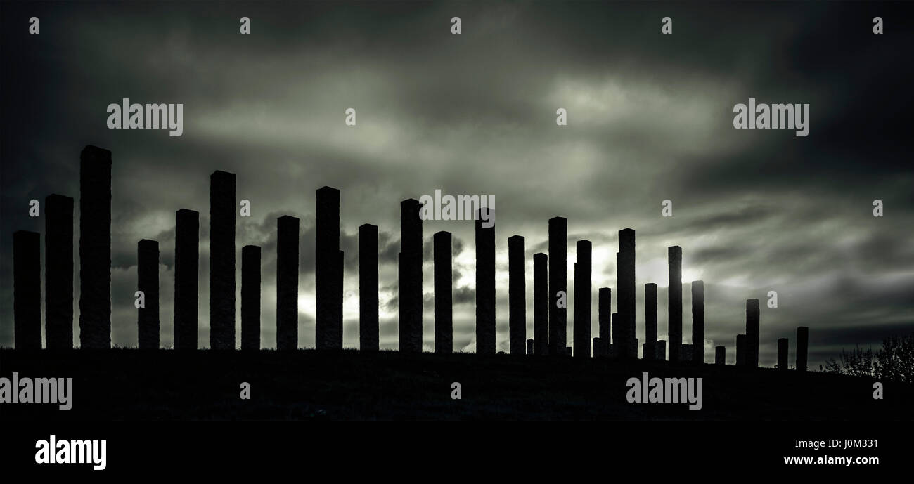 Skulptur "Full Fathom Five" von Michael Dan Archer auf einer erhöhten Erdarbeiten am Eingang zum Portishead Marina auf den Fluss Severn Stockfoto