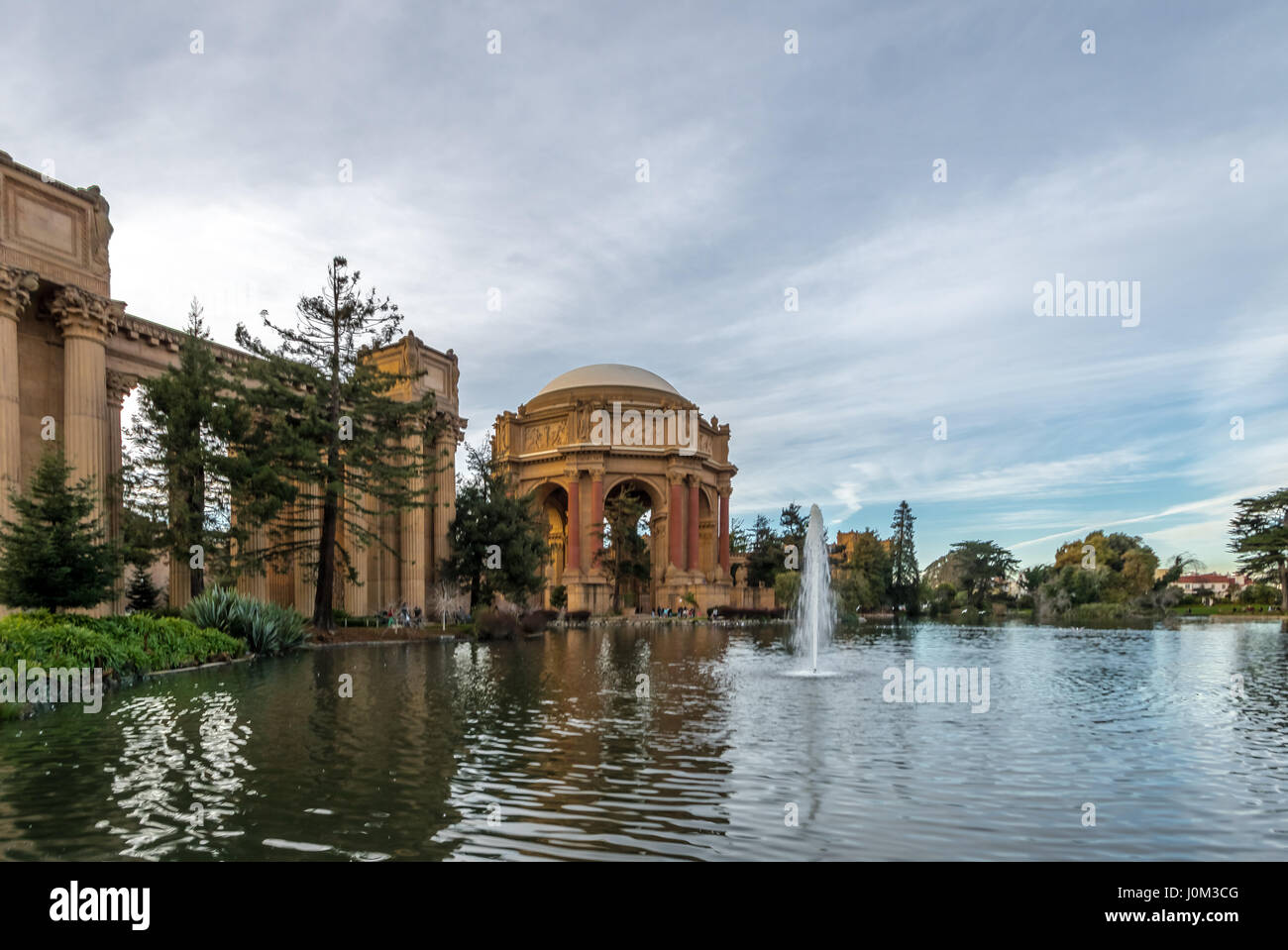 Brunnen der Palace of Fine Arts - San Francisco, Kalifornien, USA Stockfoto