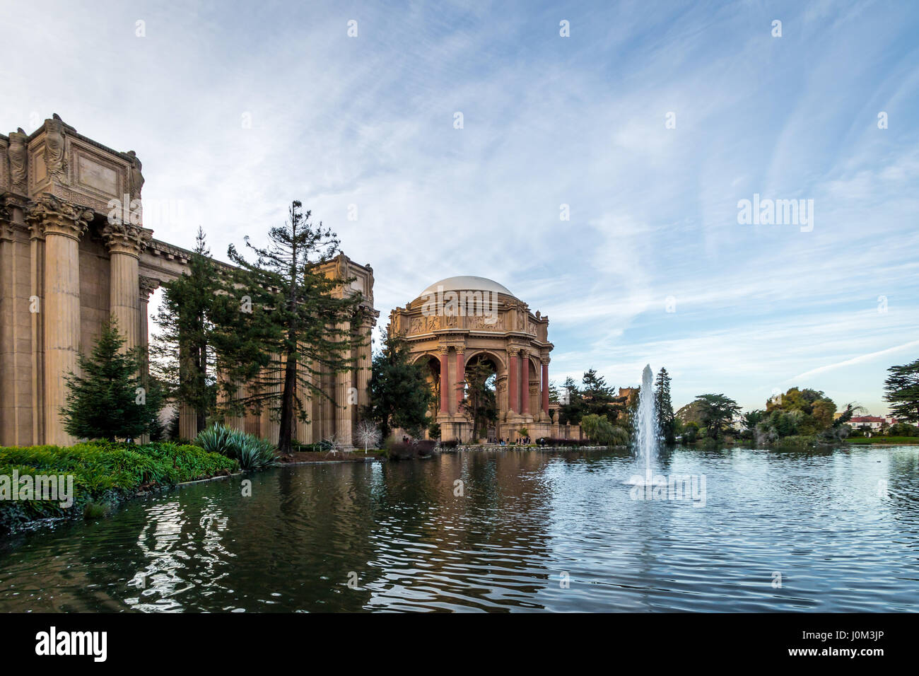 Brunnen der Palace of Fine Arts - San Francisco, Kalifornien, USA Stockfoto