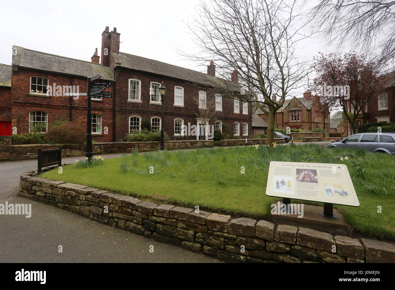 Carlisle Kathedrale Precinct Cumbria UK April 2017 Stockfoto