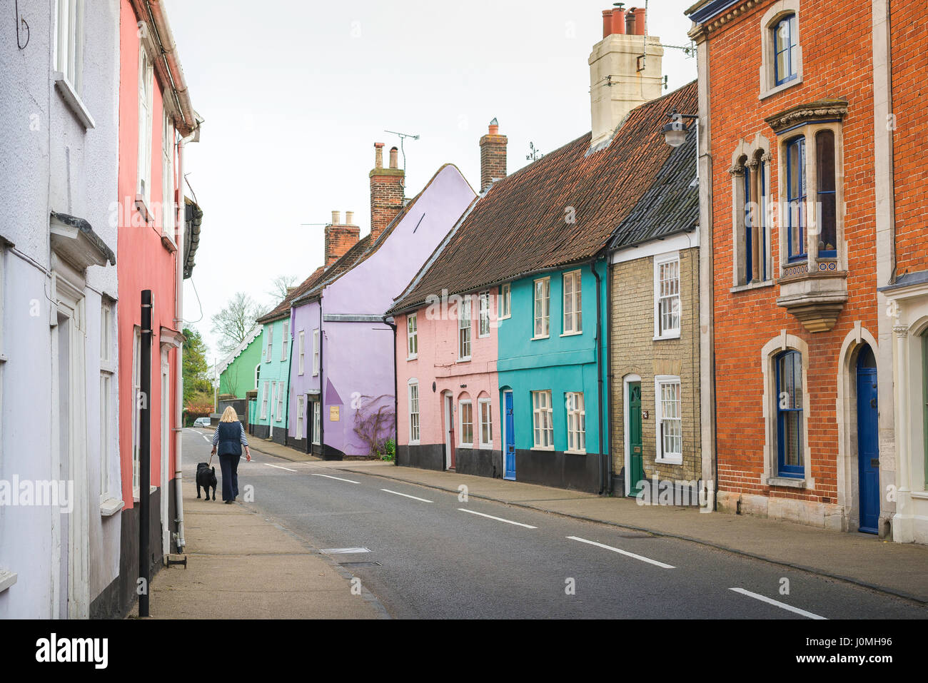 Bungay Suffolk UK, Bridge Street im Zentrum von Markt Stadt von Bungay in Suffolk, England, UK Stockfoto