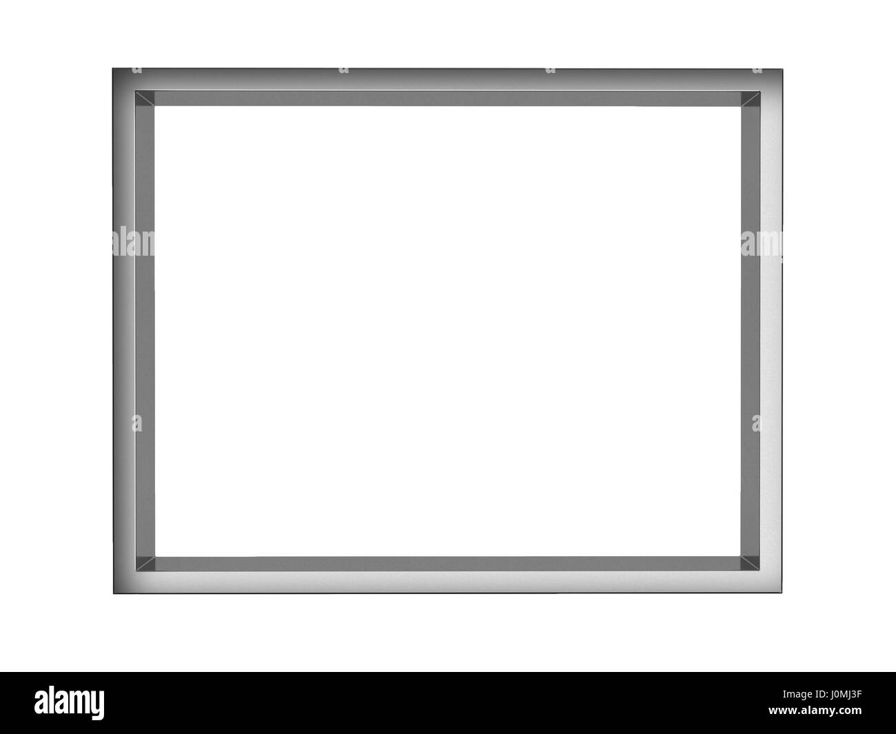 Edelstahl Bilderrahmen isoliert auf weißem Hintergrund, 3d Rendering-illustration Stockfoto
